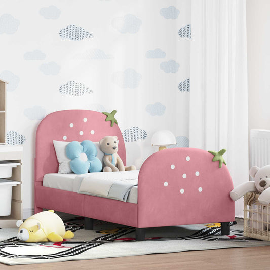 Struttura letto per bambini con testata Rosa 70 x 140 cm | homemem39