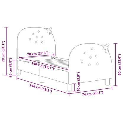 Struttura letto per bambini con testata Rosa 70 x 140 cm | homemem39