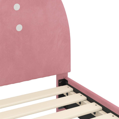 Struttura letto bambini con testata Rosa 80 x 200 cm Velluto | homemem39