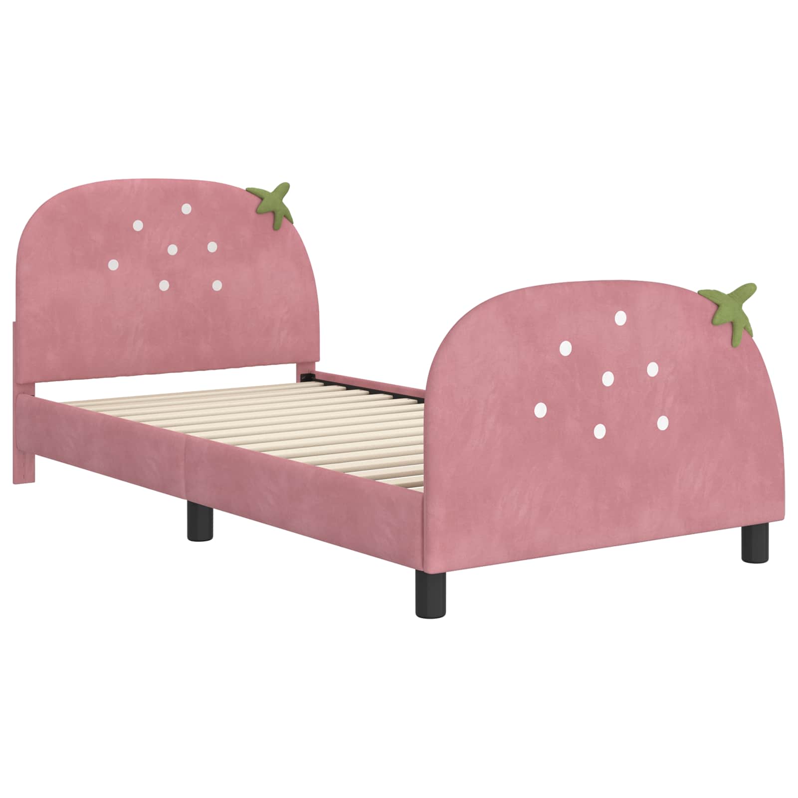 Struttura letto bambini con testata Rosa 90 x 190 cm Velluto | homemem39