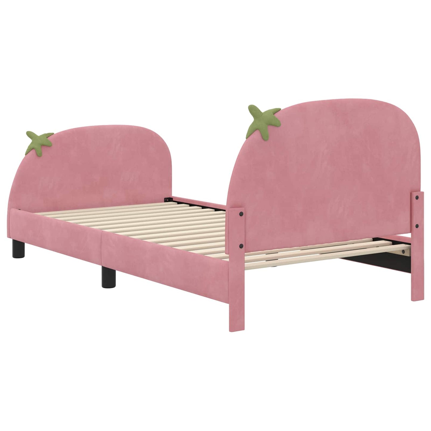 Struttura letto bambini con testata Rosa 90 x 190 cm Velluto | homemem39