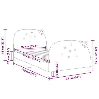 Struttura letto bambini con testata Rosa 90 x 190 cm Velluto | homemem39