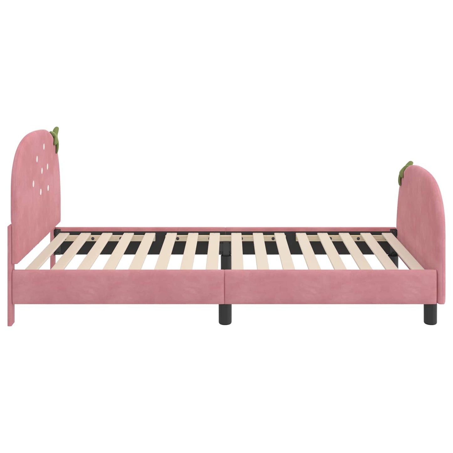 Struttura letto bambini con testata Rosa 90 x 200 cm Velluto | homemem39