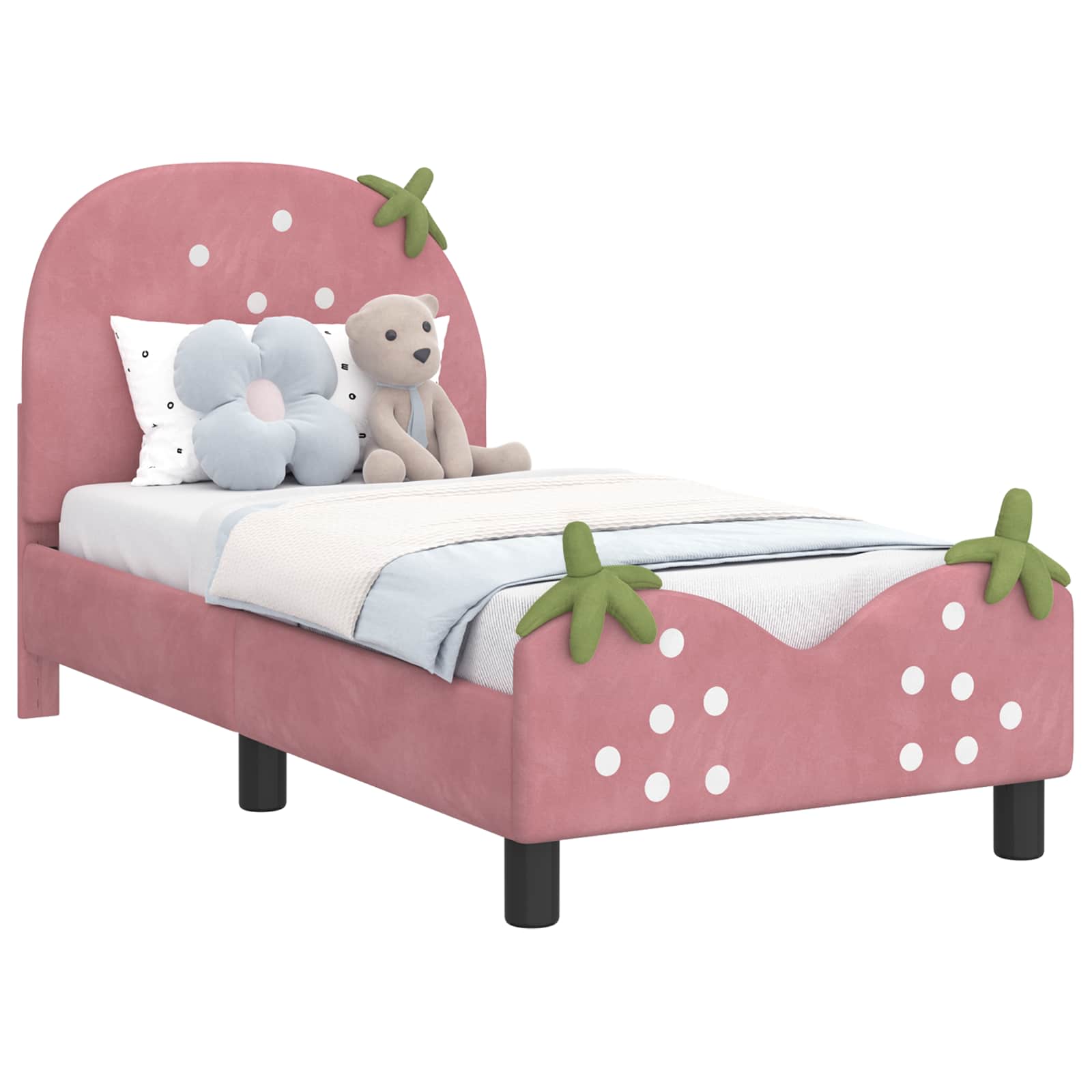Struttura letto per bambini con testata Rosa 70 x 140 cm | homemem39