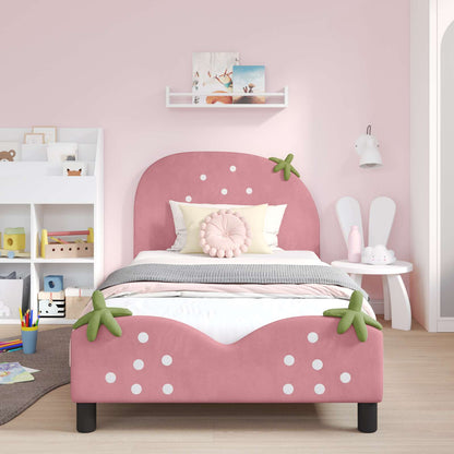 Struttura letto bambini con testata Rosa 80 x 200 cm Velluto | homemem39