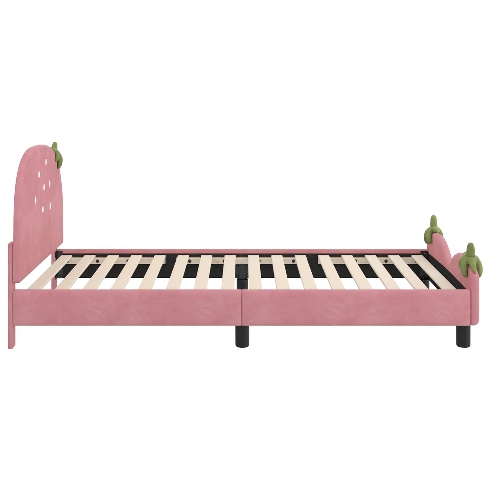 Struttura letto bambini con testata Rosa 80 x 200 cm Velluto | homemem39