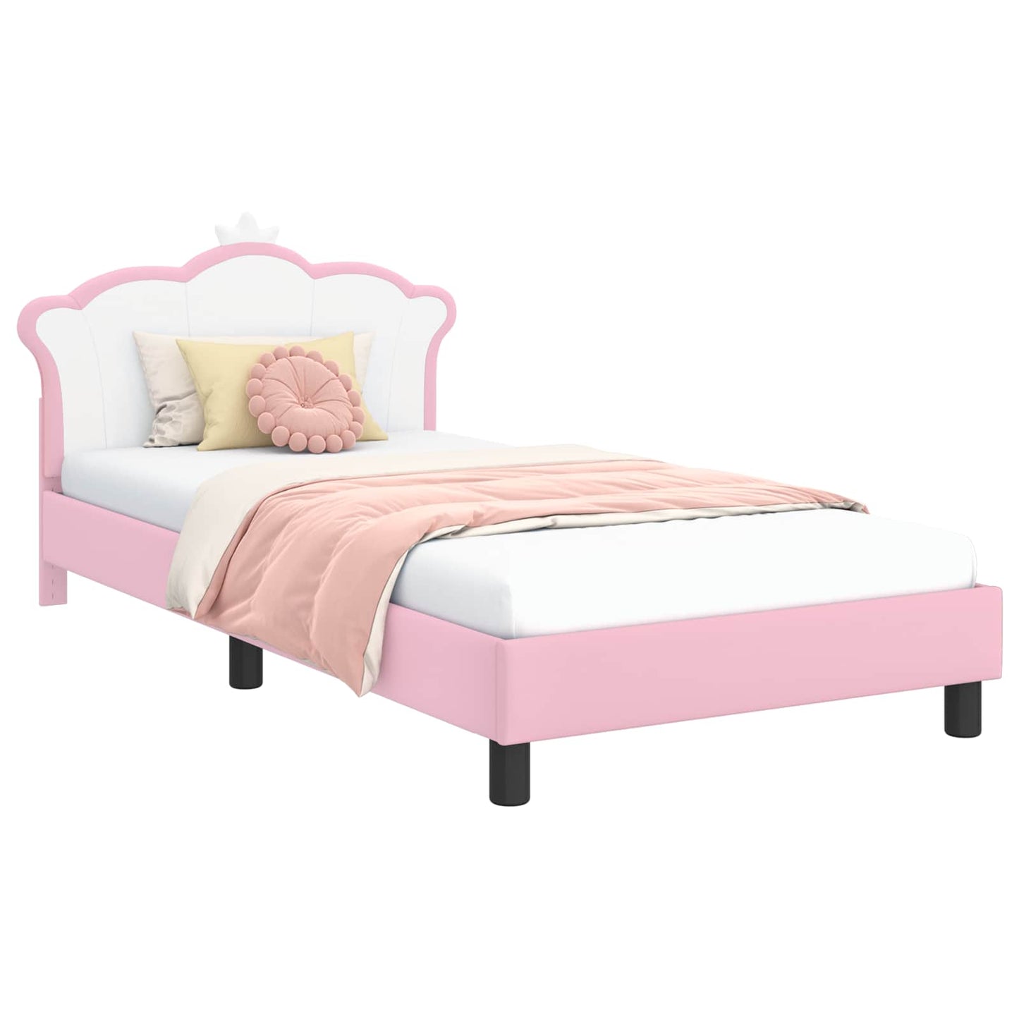 Struttura letto bambini con testata Rosa 80 x 200 cm PU | homemem39