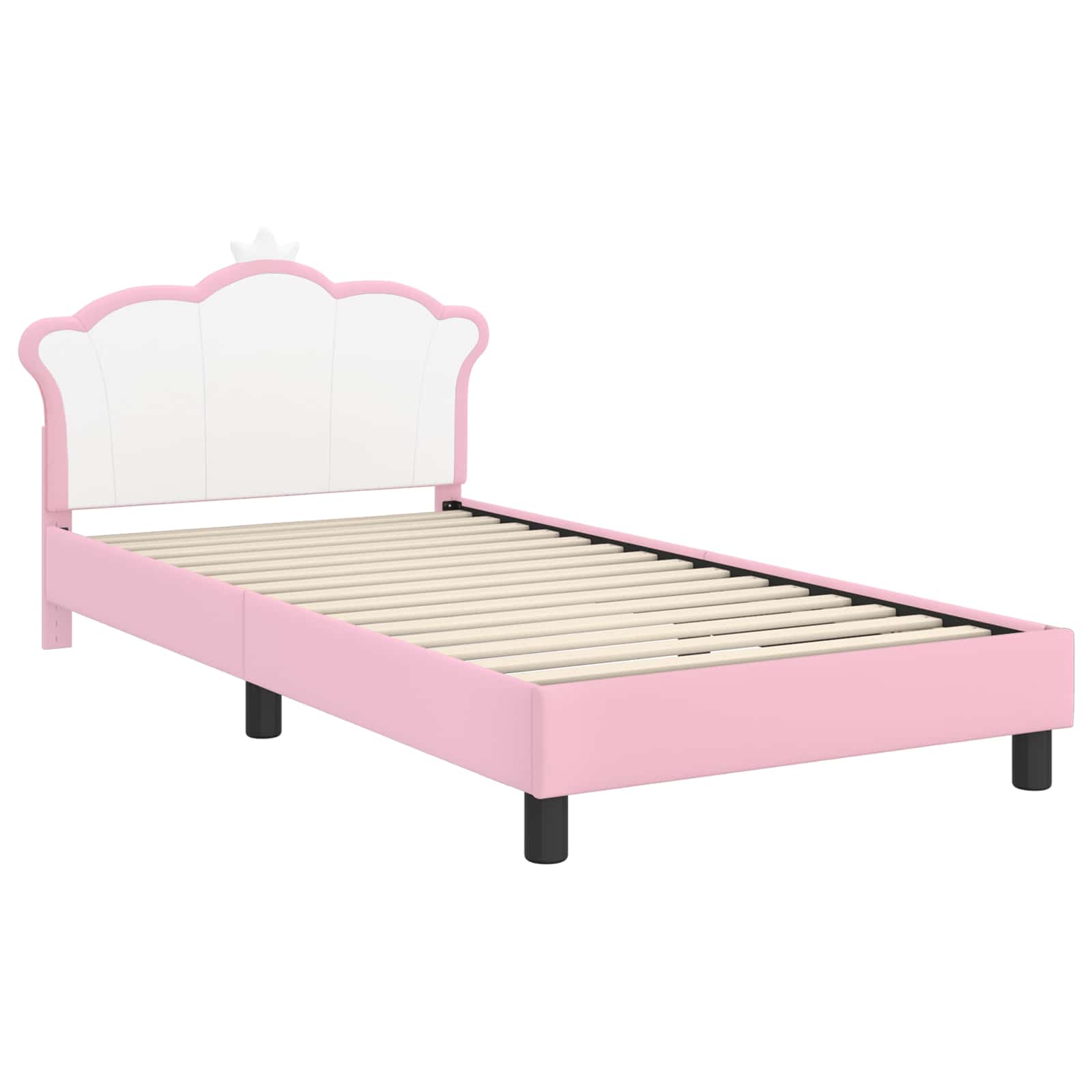 Struttura letto bambini con testata Rosa 80 x 200 cm PU | homemem39