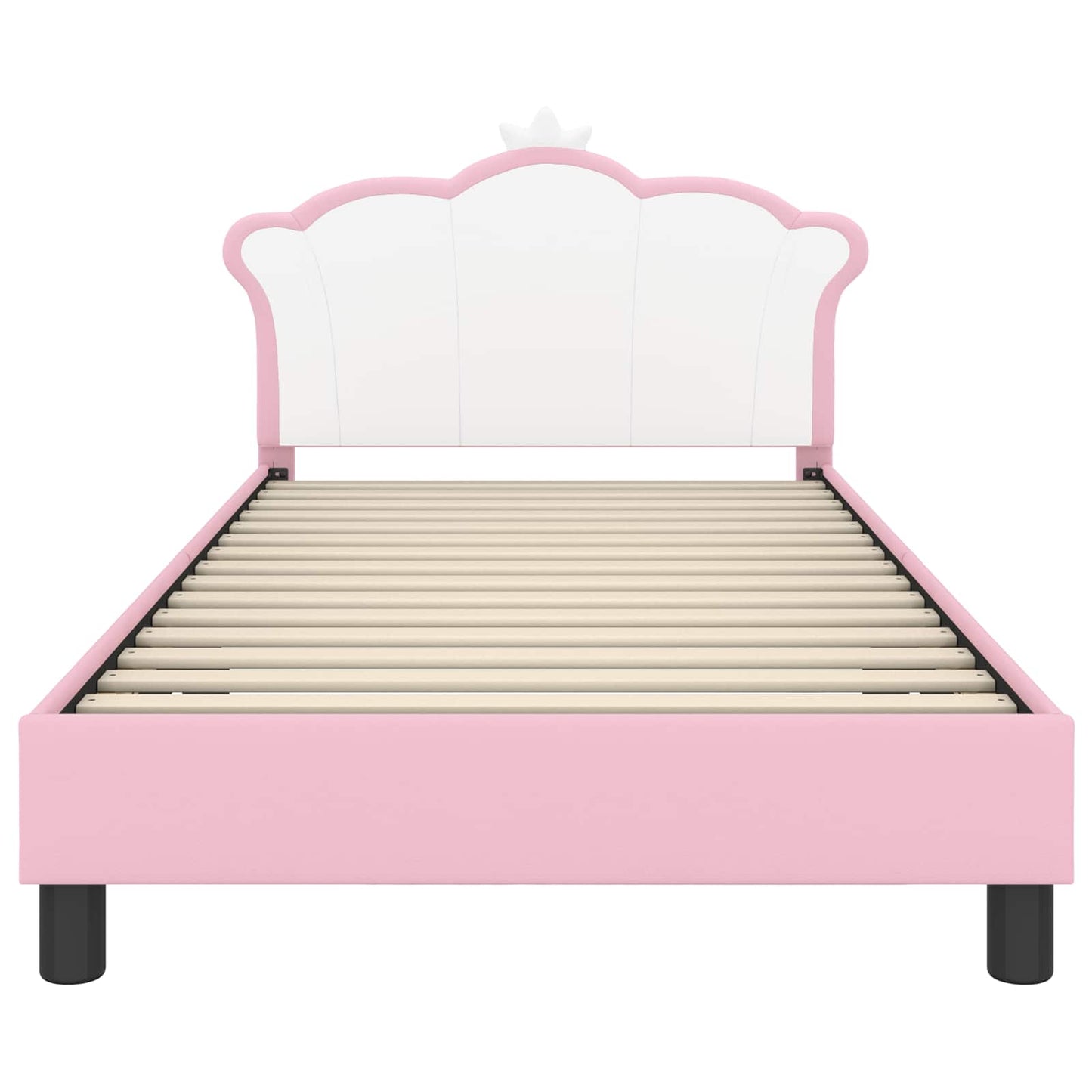 Struttura letto bambini con testata Rosa 80 x 200 cm PU | homemem39
