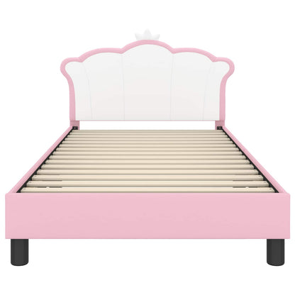Struttura letto bambini con testata Rosa 80 x 200 cm PU | homemem39
