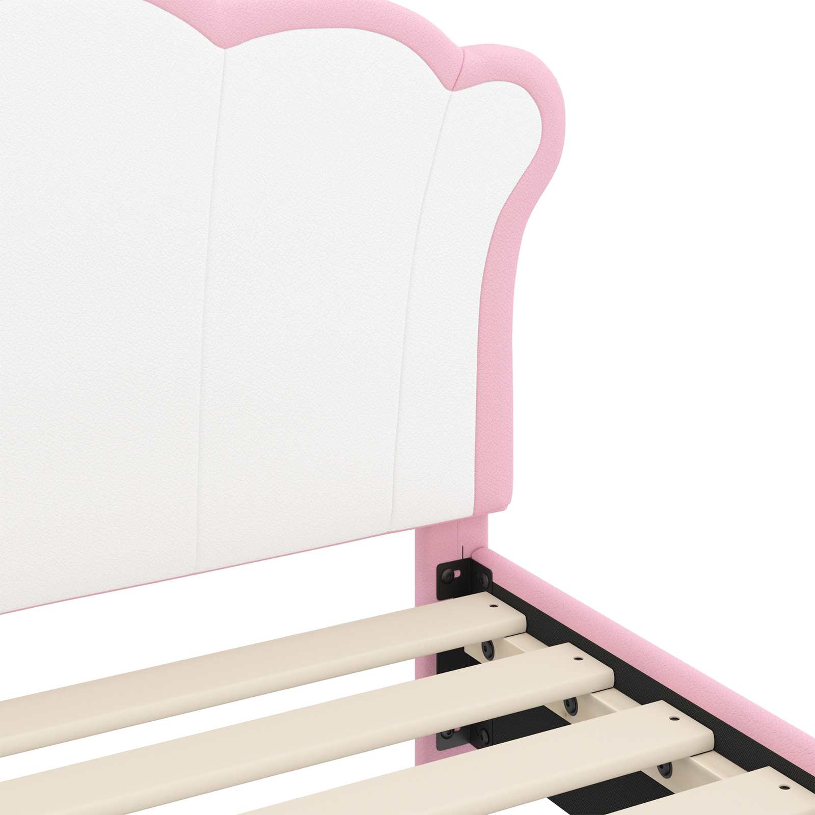 Struttura letto bambini con testata Rosa 90 x 190 cm PU | homemem39