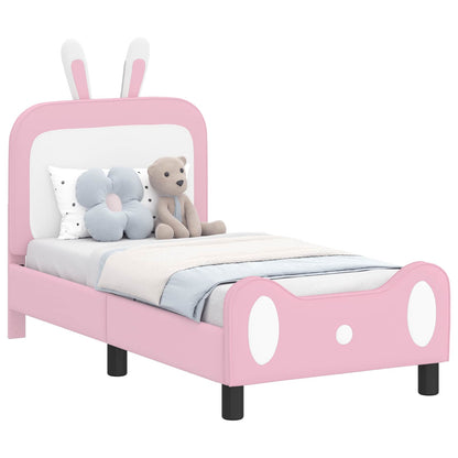 Struttura letto per bambini con testata Rosa 70 x 140 cm PU | homemem39