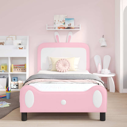 Struttura letto bambini con testata Rosa 80 x 200 cm PU | homemem39