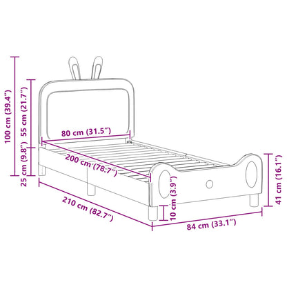 Struttura letto bambini con testata Blu 80 x 200 cm PU | homemem39