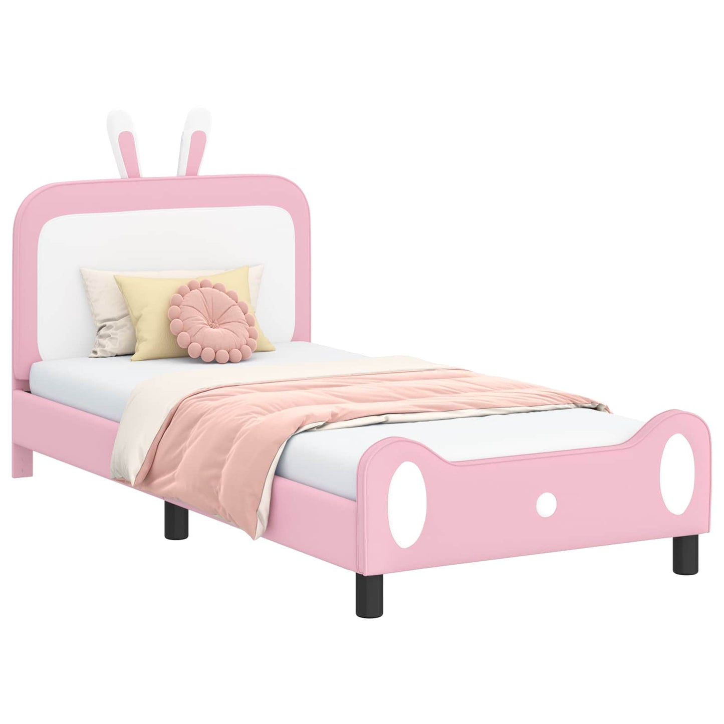 Struttura letto bambini con testata Rosa 90 x 190 cm PU | homemem39