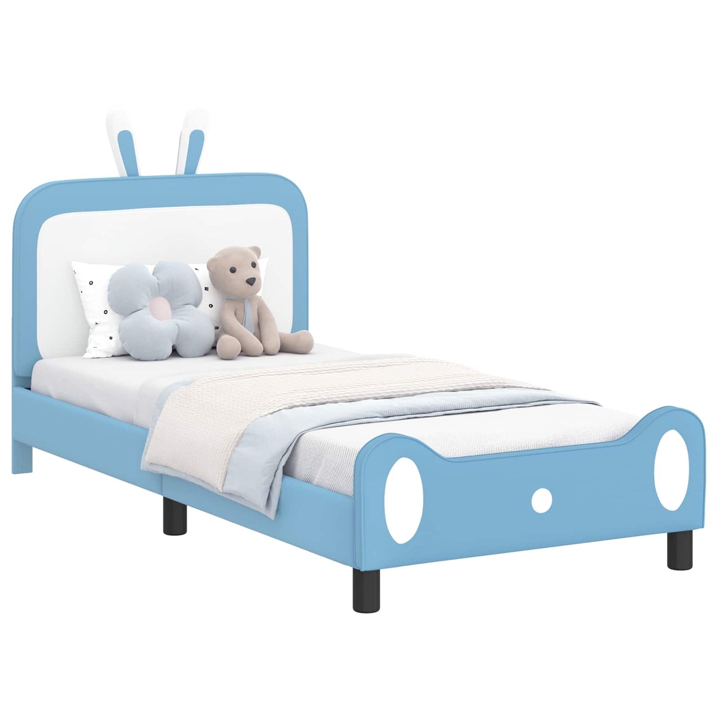 Struttura letto bambini con testata Blu 90 x 190 cm PU | homemem39