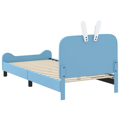 Struttura letto bambini con testata Blu 90 x 190 cm PU | homemem39