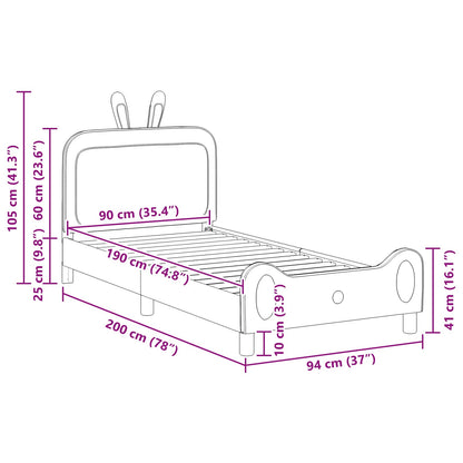 Struttura letto bambini con testata Blu 90 x 190 cm PU | homemem39