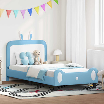Struttura letto bambini con testata Blu 90 x 200 cm PU | homemem39