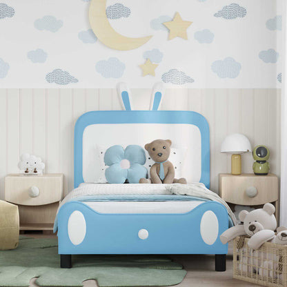 Struttura letto bambini con testata Blu 90 x 200 cm PU | homemem39