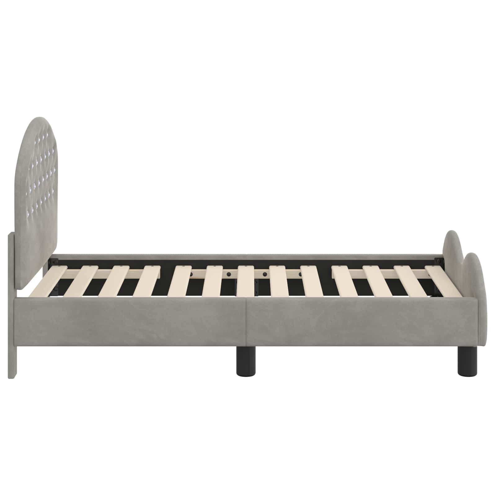 Struttura letto per bambini con testata Grigio Chiaro Velluto | homemem39