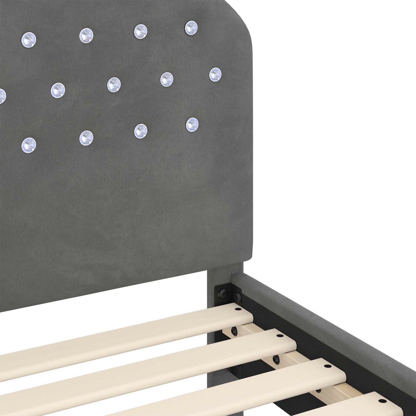 Struttura letto per bambini con testata Grigio Scuro Velluto | homemem39
