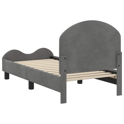 Struttura letto per bambini con testata Grigio Scuro Velluto | homemem39