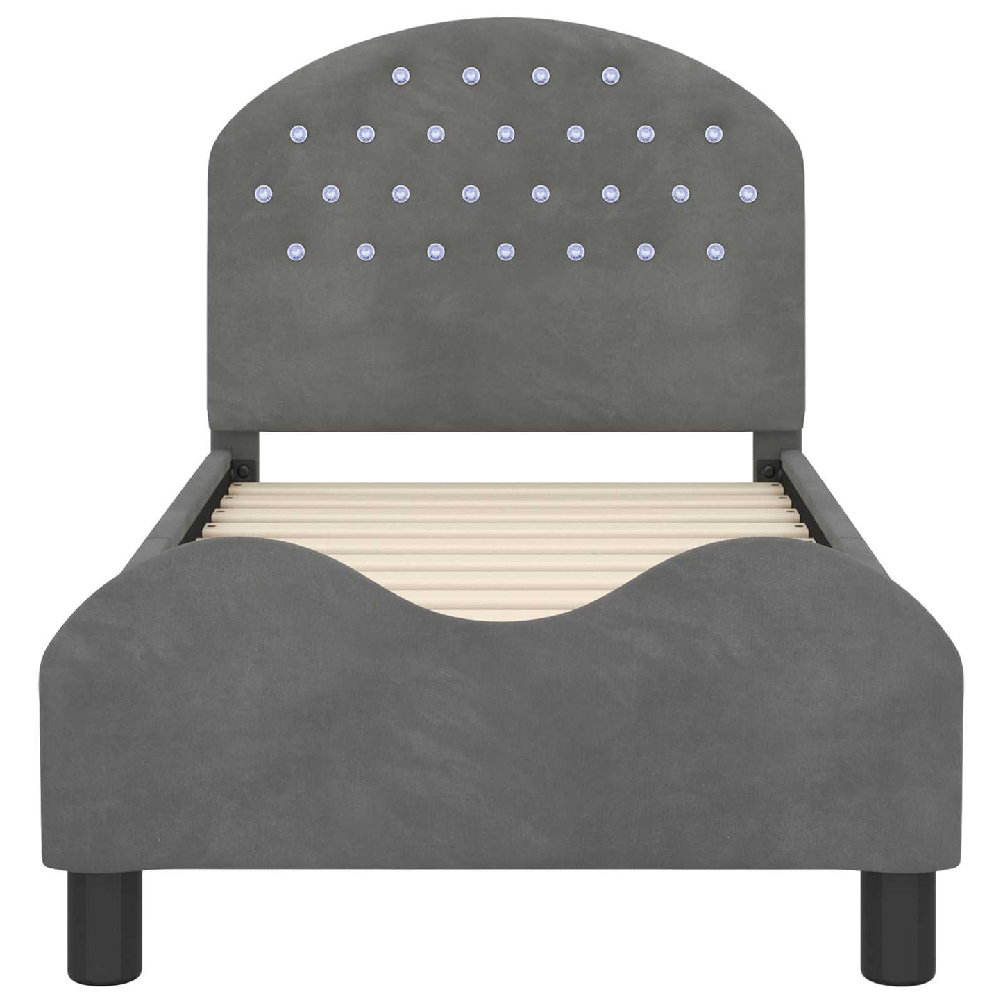Struttura letto per bambini con testata Grigio Scuro Velluto | homemem39