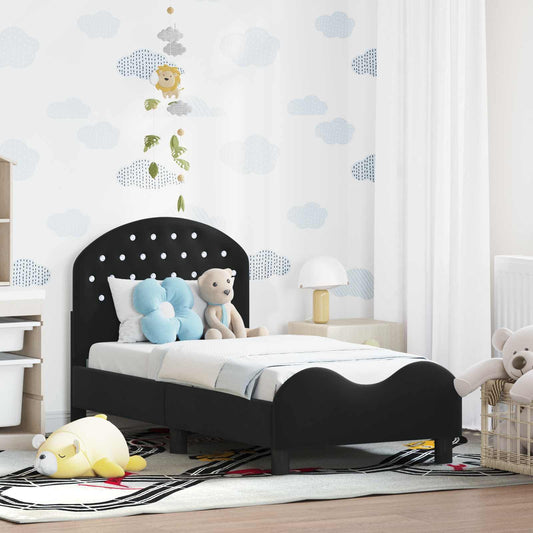 Struttura letto per bambini con testata Nero 70 x 140 cm | homemem39