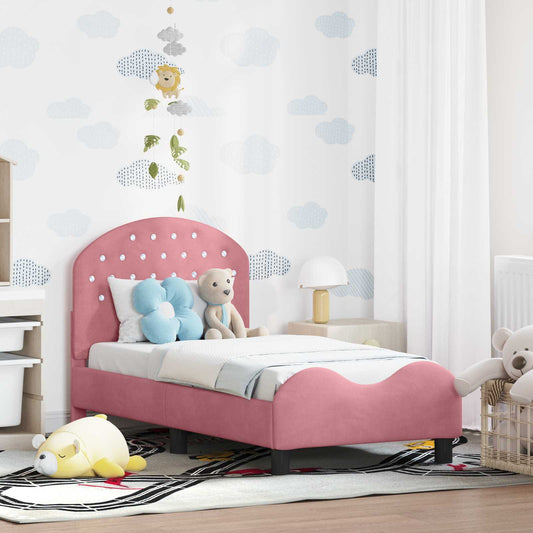 Struttura letto per bambini con testata Rosa 70 x 140 cm | homemem39