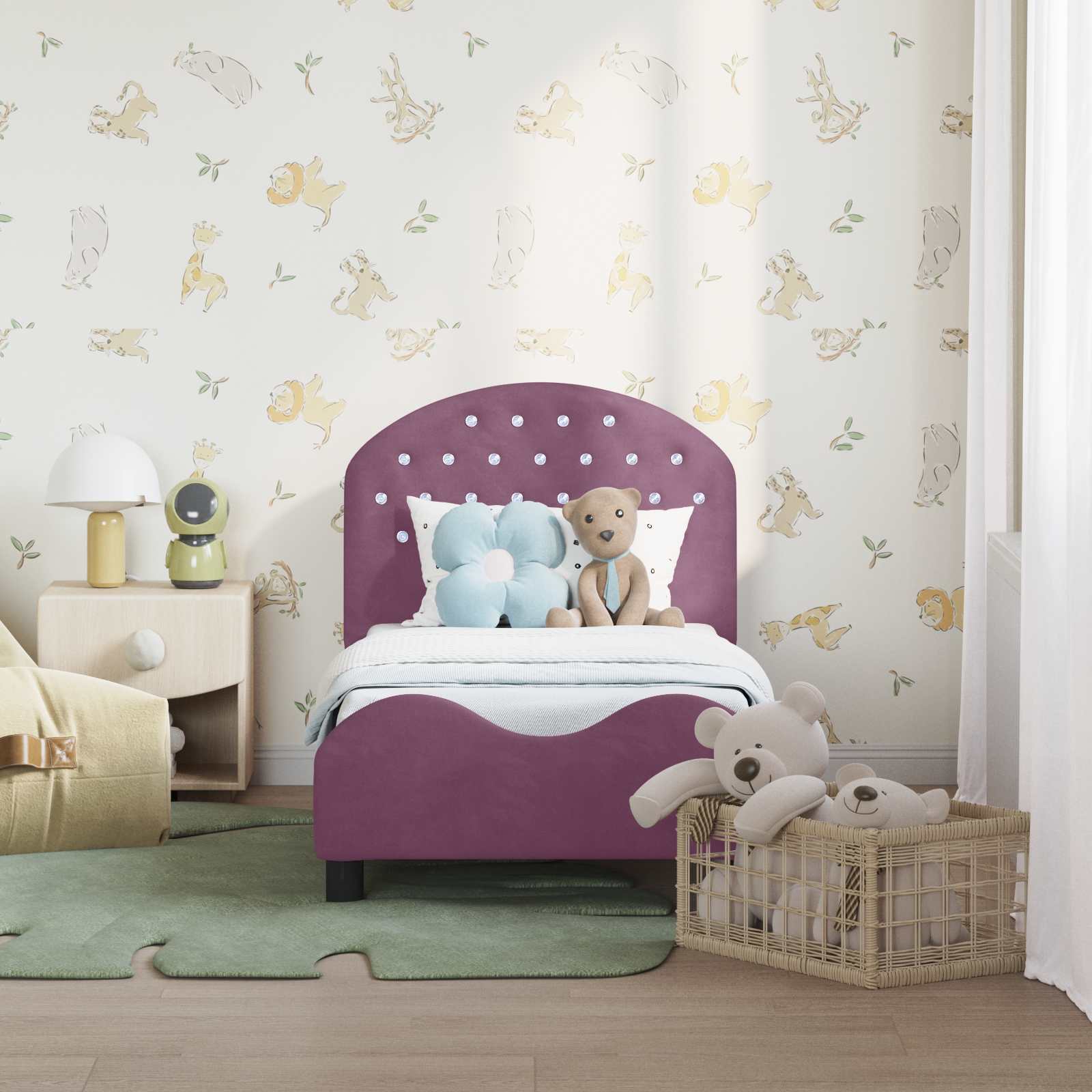 Struttura letto per bambini con testata Viola 70 x 140 cm | homemem39