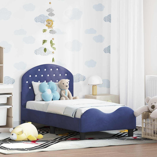 Struttura letto per bambini con testata Blu Polizia 70 x 140 cm | homemem39