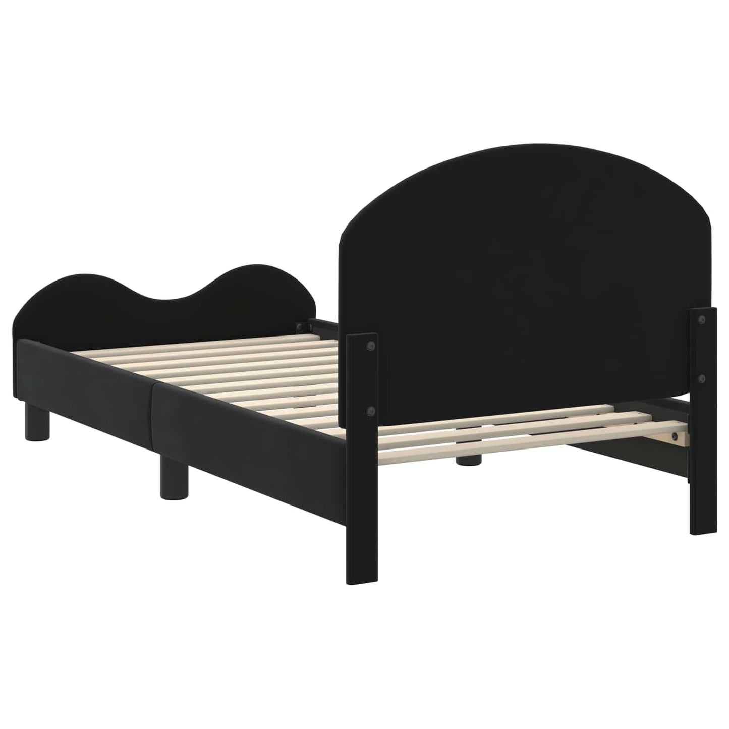 Struttura letto bambini con testata Nero 80 x 160 cm Velluto | homemem39