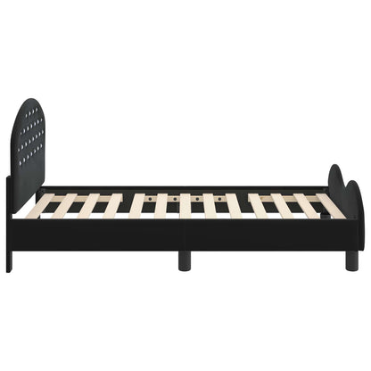 Struttura letto bambini con testata Nero 80 x 160 cm Velluto | homemem39