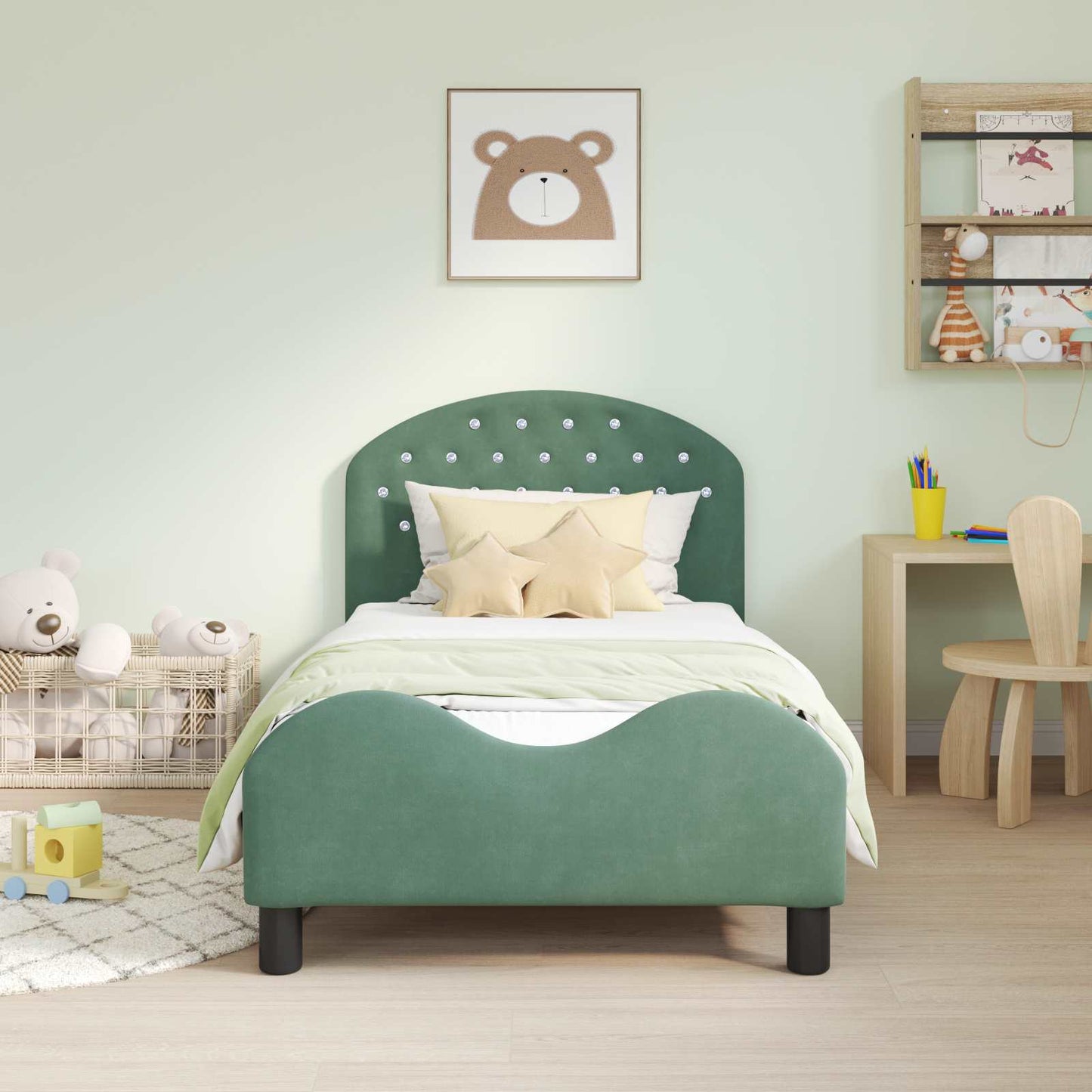 Struttura letto bambini con testata Verde Mare 80 x 160 cm