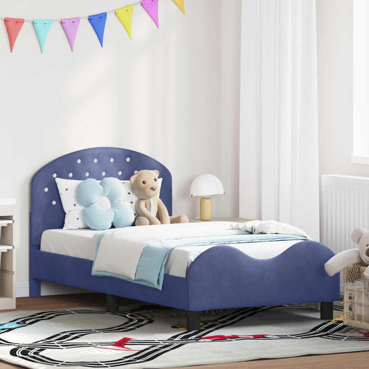 Struttura letto bambini con testata Blu Polizia 80 x 160 cm