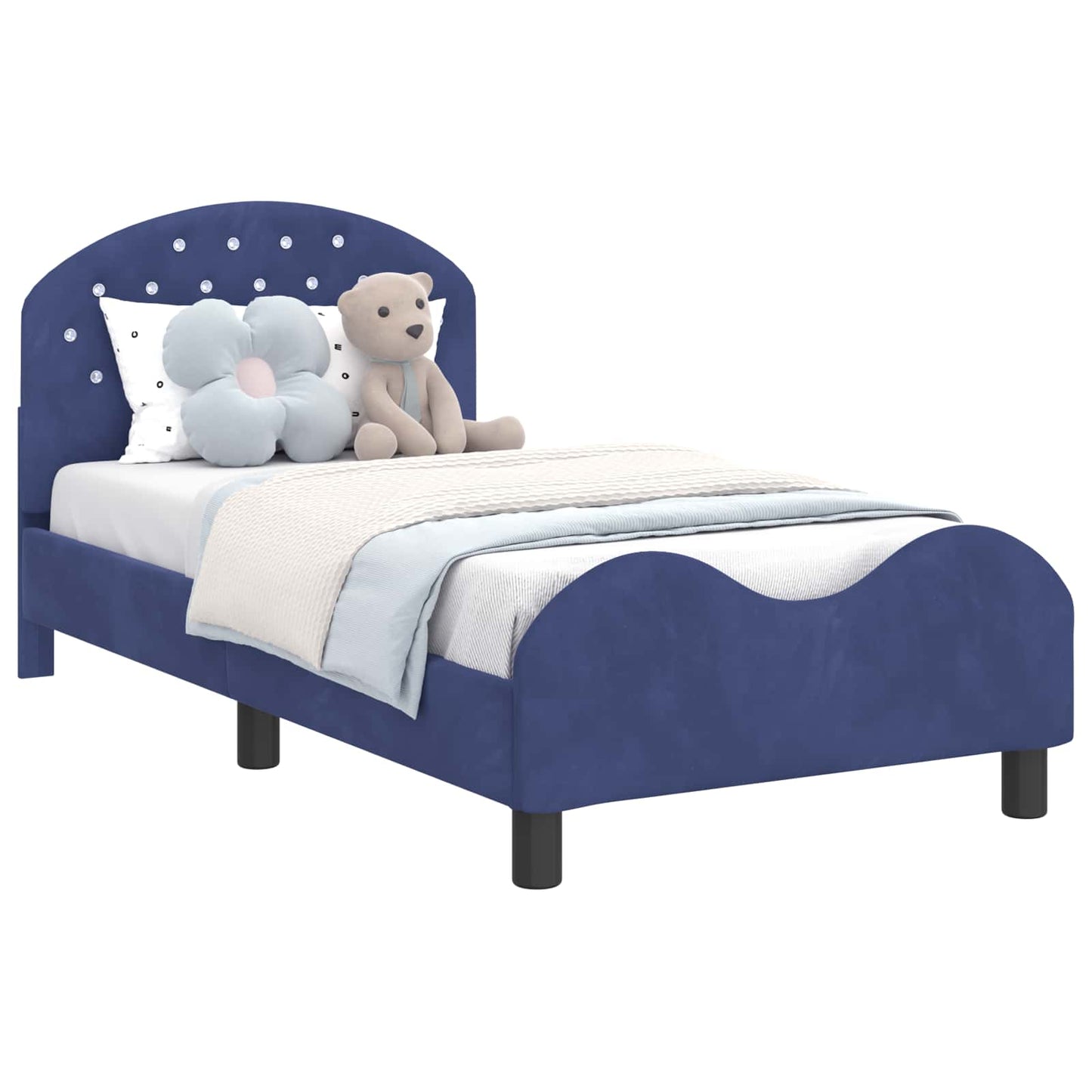 Struttura letto bambini con testata Blu Polizia 80 x 160 cm