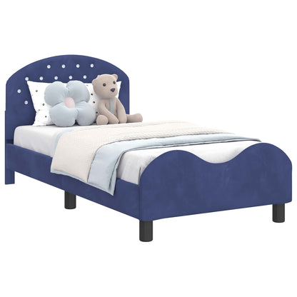 Struttura letto bambini con testata Blu Polizia 80 x 160 cm