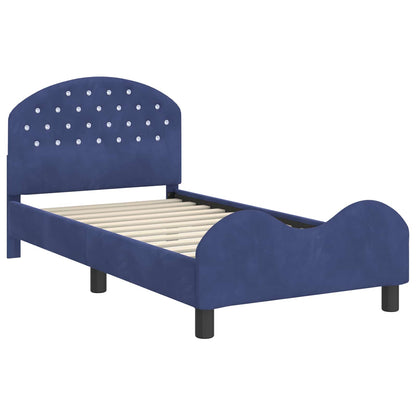 Struttura letto bambini con testata Blu Polizia 80 x 160 cm