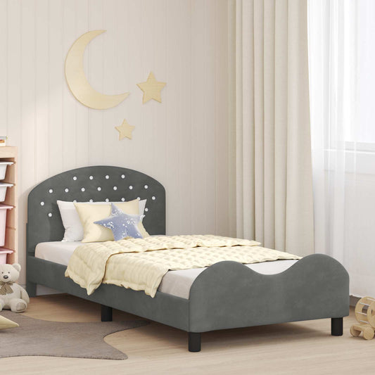 Struttura letto bambini con testata Grigio scuro 80 x 200 cm