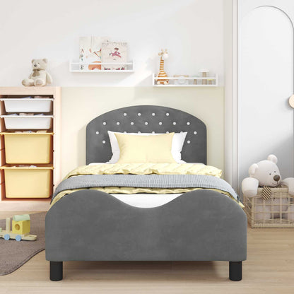 Struttura letto bambini con testata Grigio scuro 80 x 200 cm