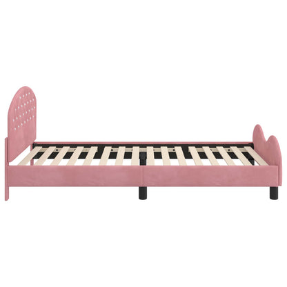 Struttura letto bambini con testata Rosa 80 x 200 cm Velluto