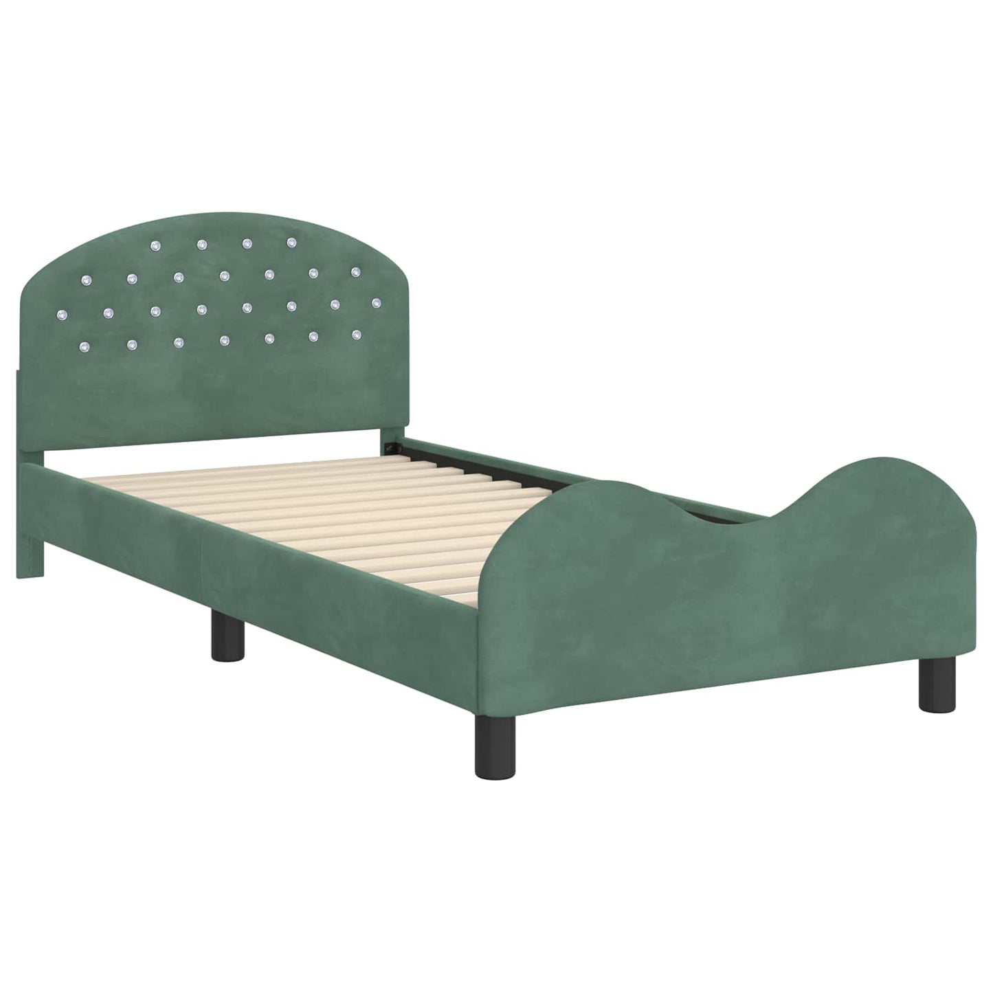 Struttura letto bambini con testata Verde Mare 80 x 200 cm