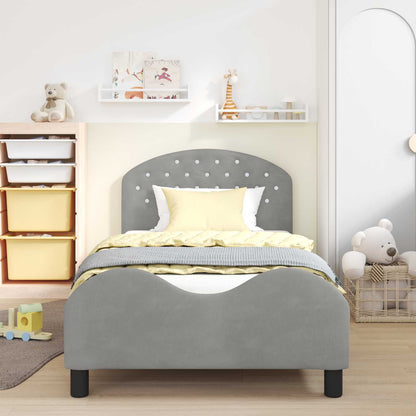 Struttura letto bambini con testata Grigio chiaro 90 x 190 cm