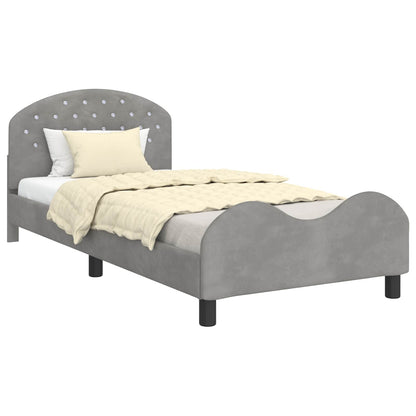 Struttura letto bambini con testata Grigio chiaro 90 x 190 cm