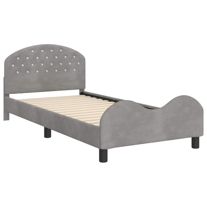 Struttura letto bambini con testata Grigio chiaro 90 x 190 cm