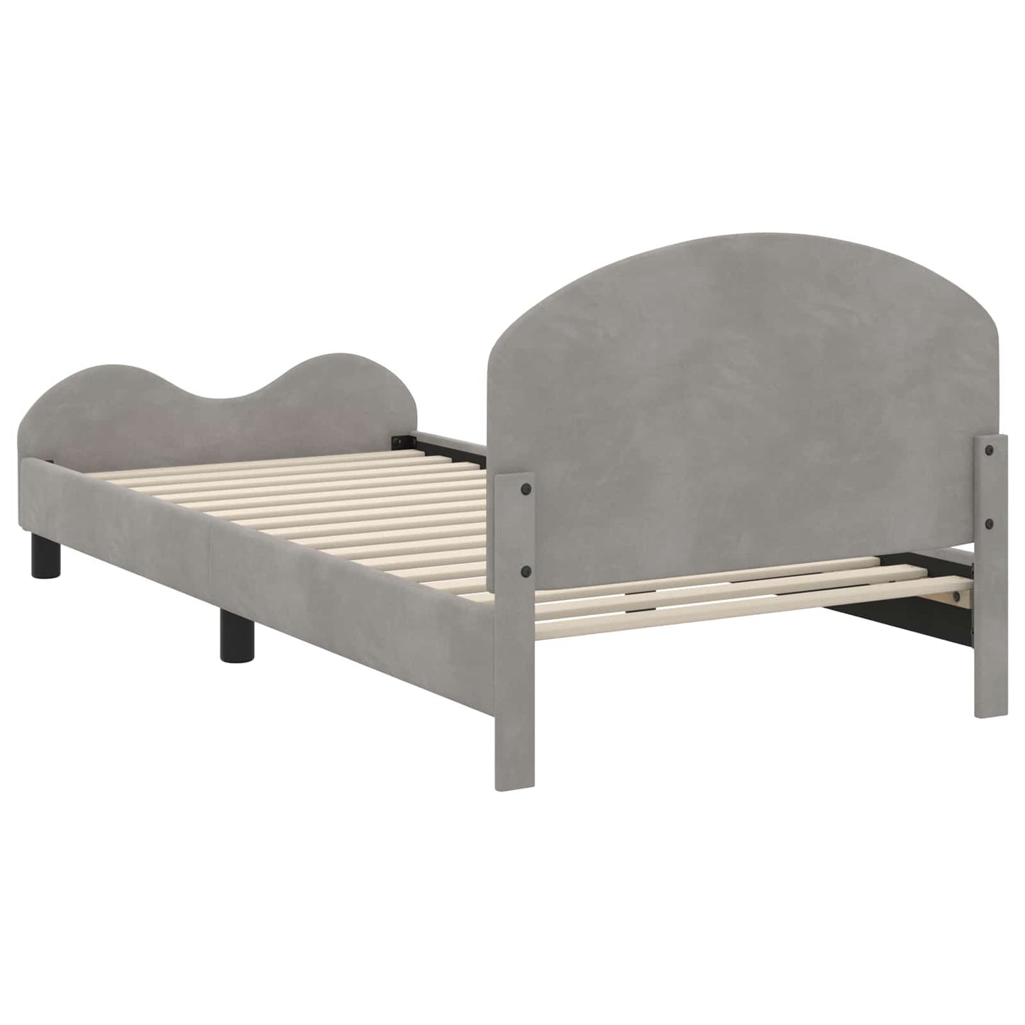 Struttura letto bambini con testata Grigio chiaro 90 x 190 cm