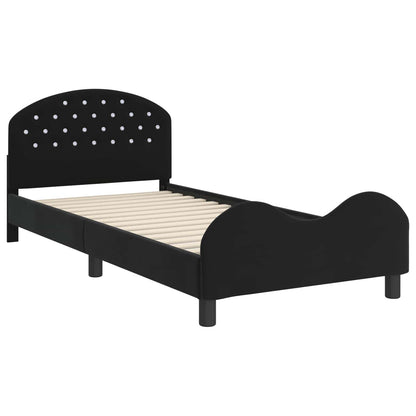 Struttura letto bambini con testata Nero 90 x 190 cm Velluto