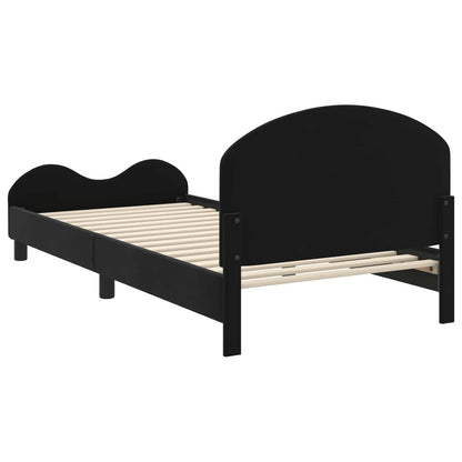 Struttura letto bambini con testata Nero 90 x 190 cm Velluto