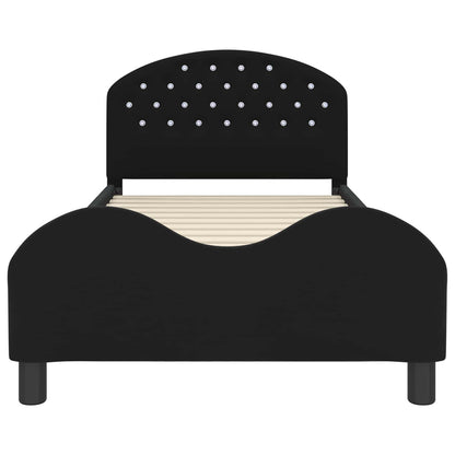 Struttura letto bambini con testata Nero 90 x 190 cm Velluto